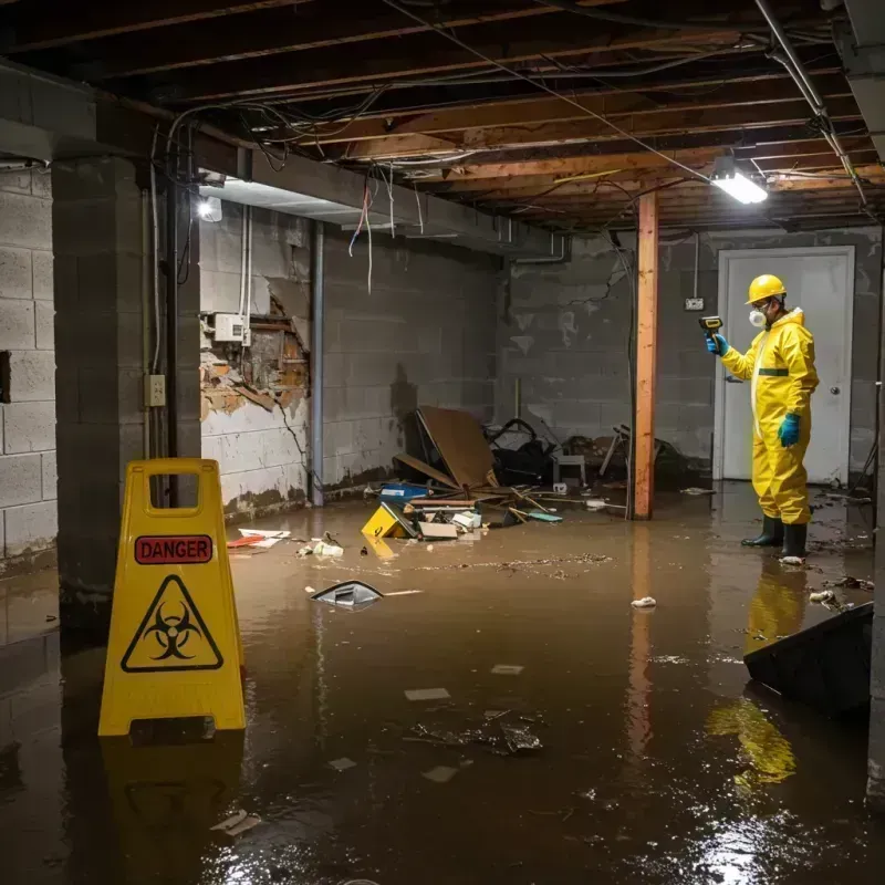 Flooded Basement Electrical Hazard in Windcrest, TX Property